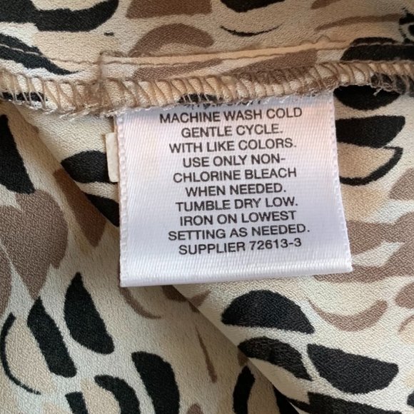 2/$20 Liz Claiborne Tan/Brown print Sleeveless Blouse - Size Small - Picture 5 of 7